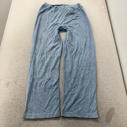 Juicy Couture Women's Pastel Blue Velour Flared Track Pants Loungewear Size M