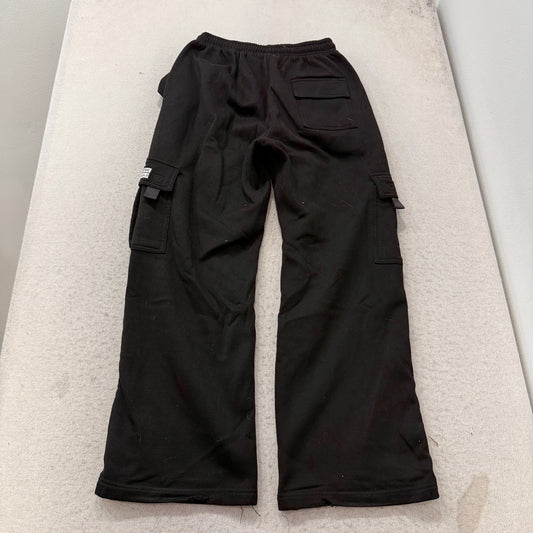 OR Supreme Fashionable Men Black Cargo Sweatpants Drawstring Pockets Wide Size M