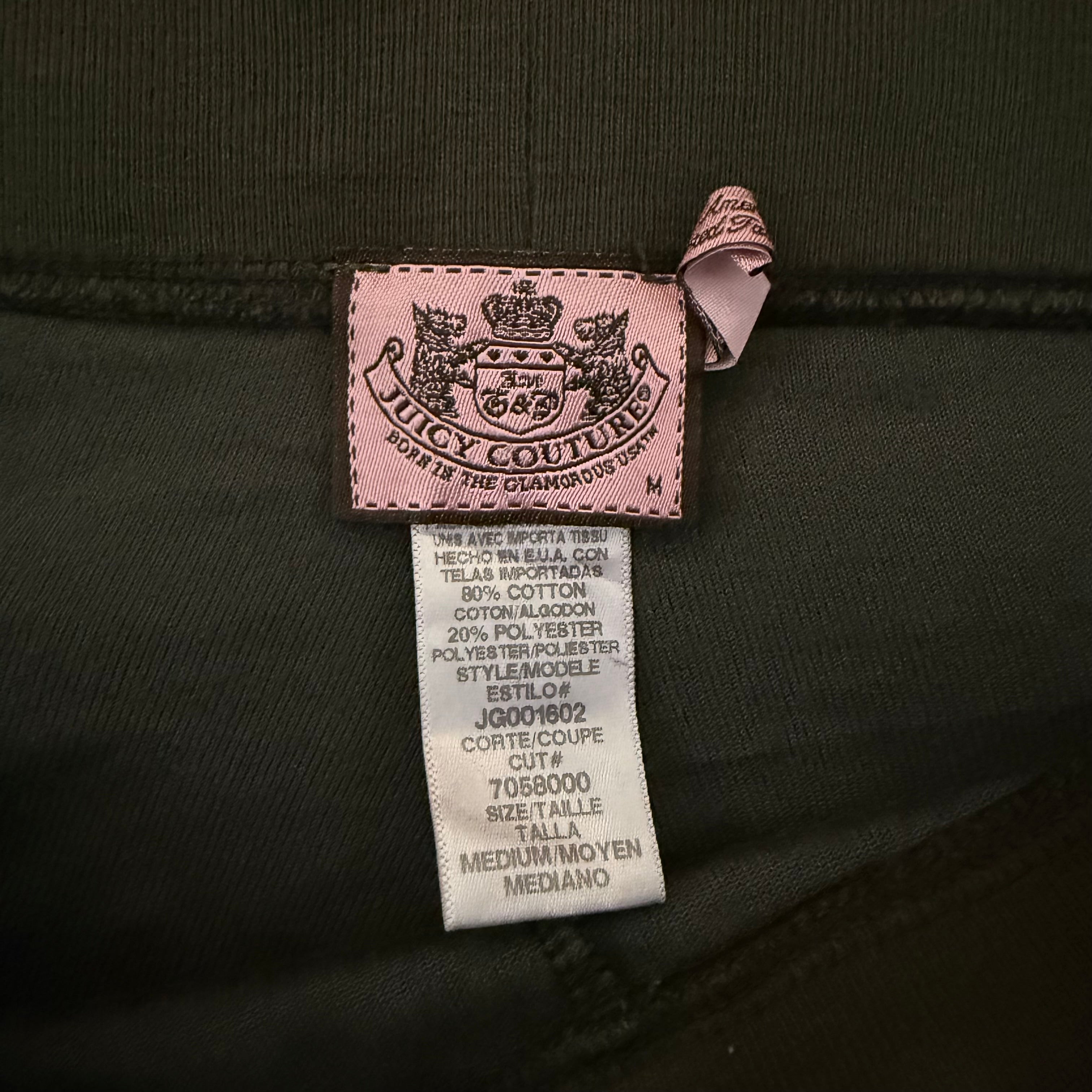 Vintage Juicy Couture Velour Flare Pants Snap Pocket Green Size M