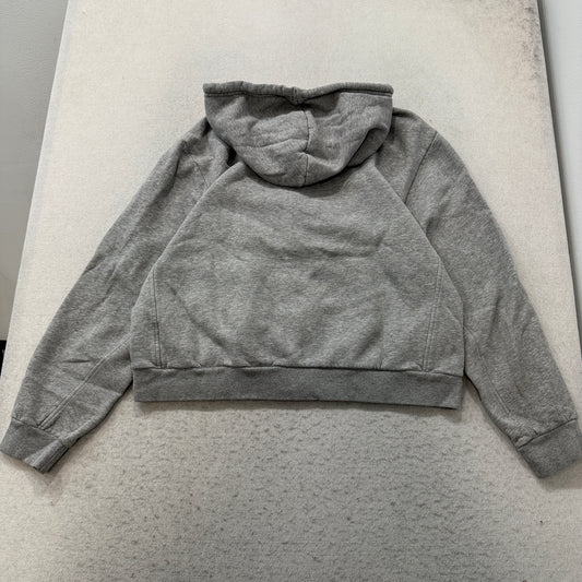 Adidas Women's Grey Full Zip Hoodie Drawstring Pockets Casual Loungewear Size XL
