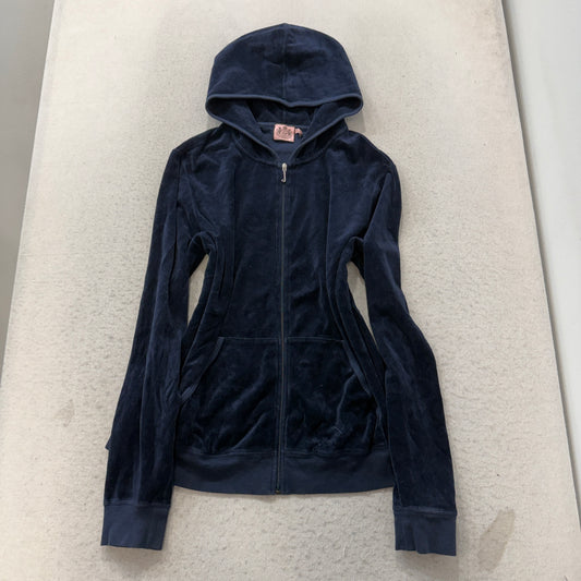 Juicy Couture Juicy Women's Navy Blue Velour Tracksuit Set Hoodie & Pant - 2X/1X