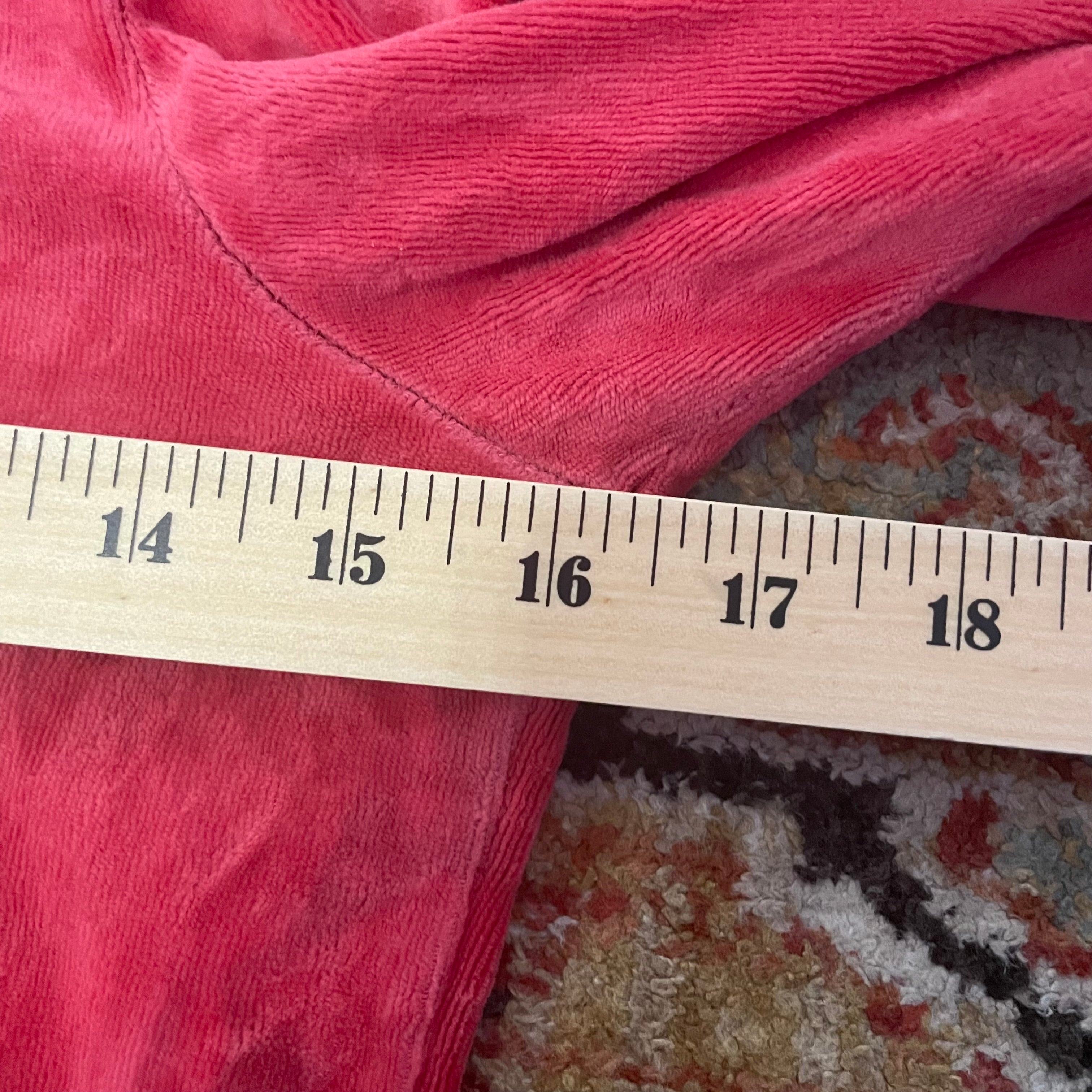 Vintage Juicy Couture Red Velour Rhinestone Crown Crest Zip Hoodie Size M