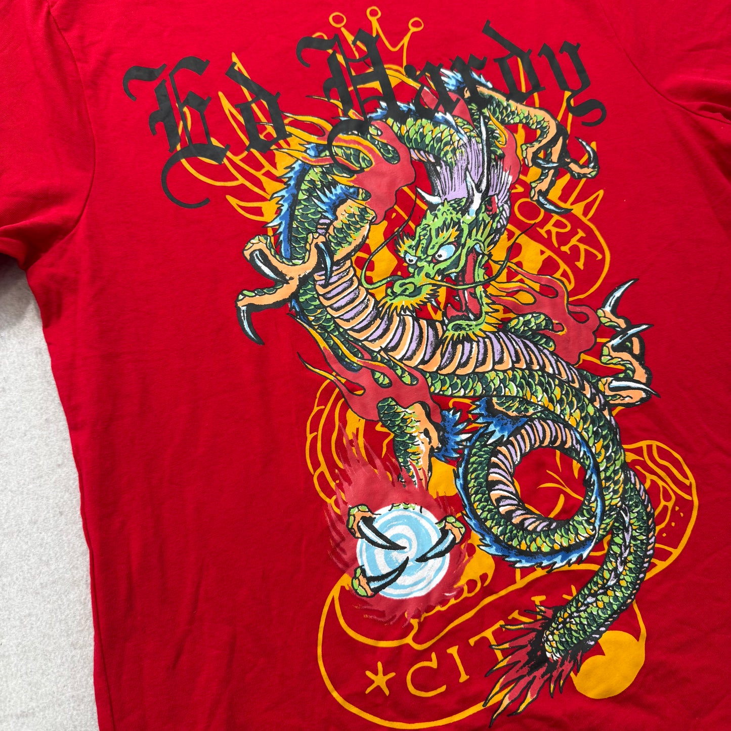 Ed Hardy Red Dragon Graphic T-Shirt Size M