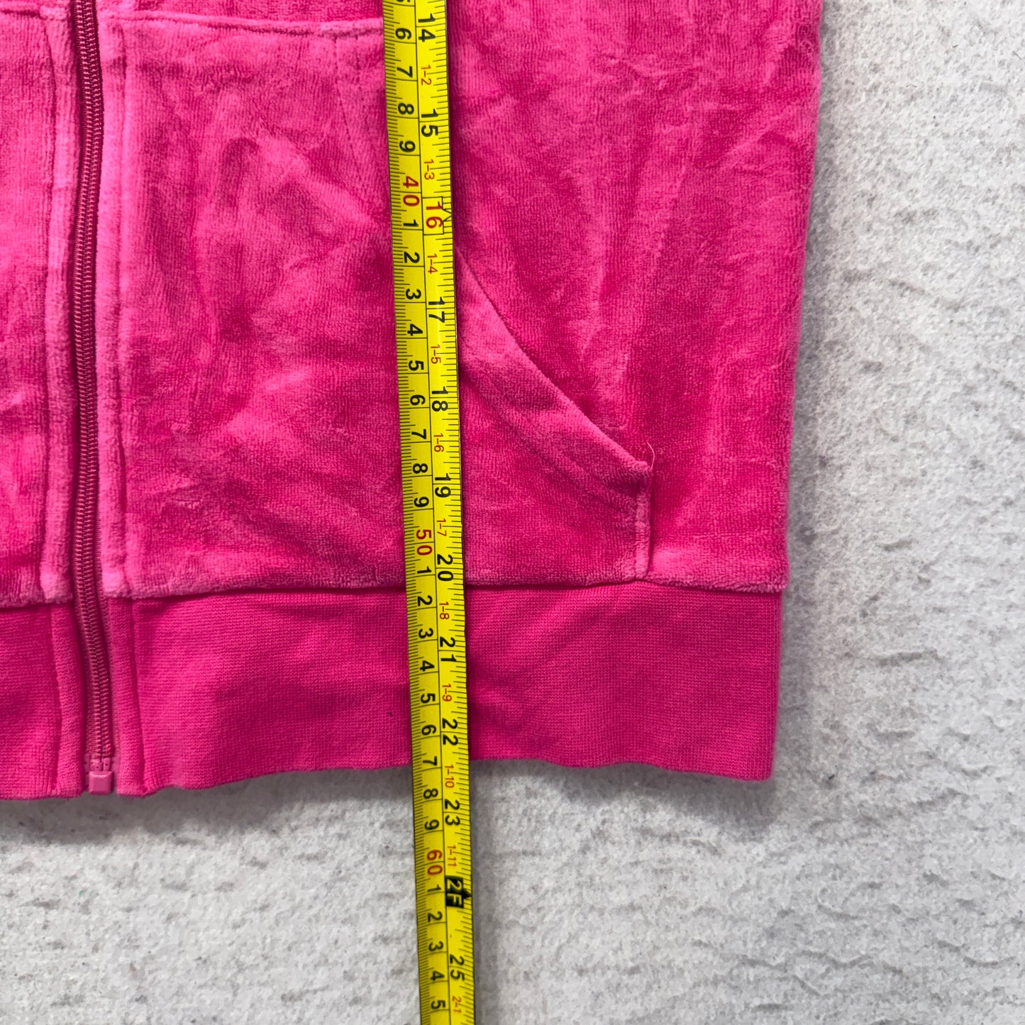 Juicy Couture Women's Pink Velour Zip-Up Hoodie Drawstring Loungewear Y2K Size M