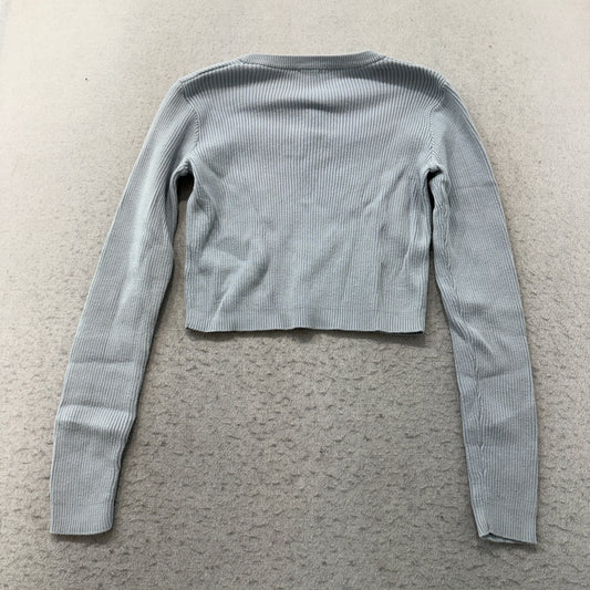 John Galt Brandy Melville Women's Baby Blue Ribbed Cropped Henley Top Size XS