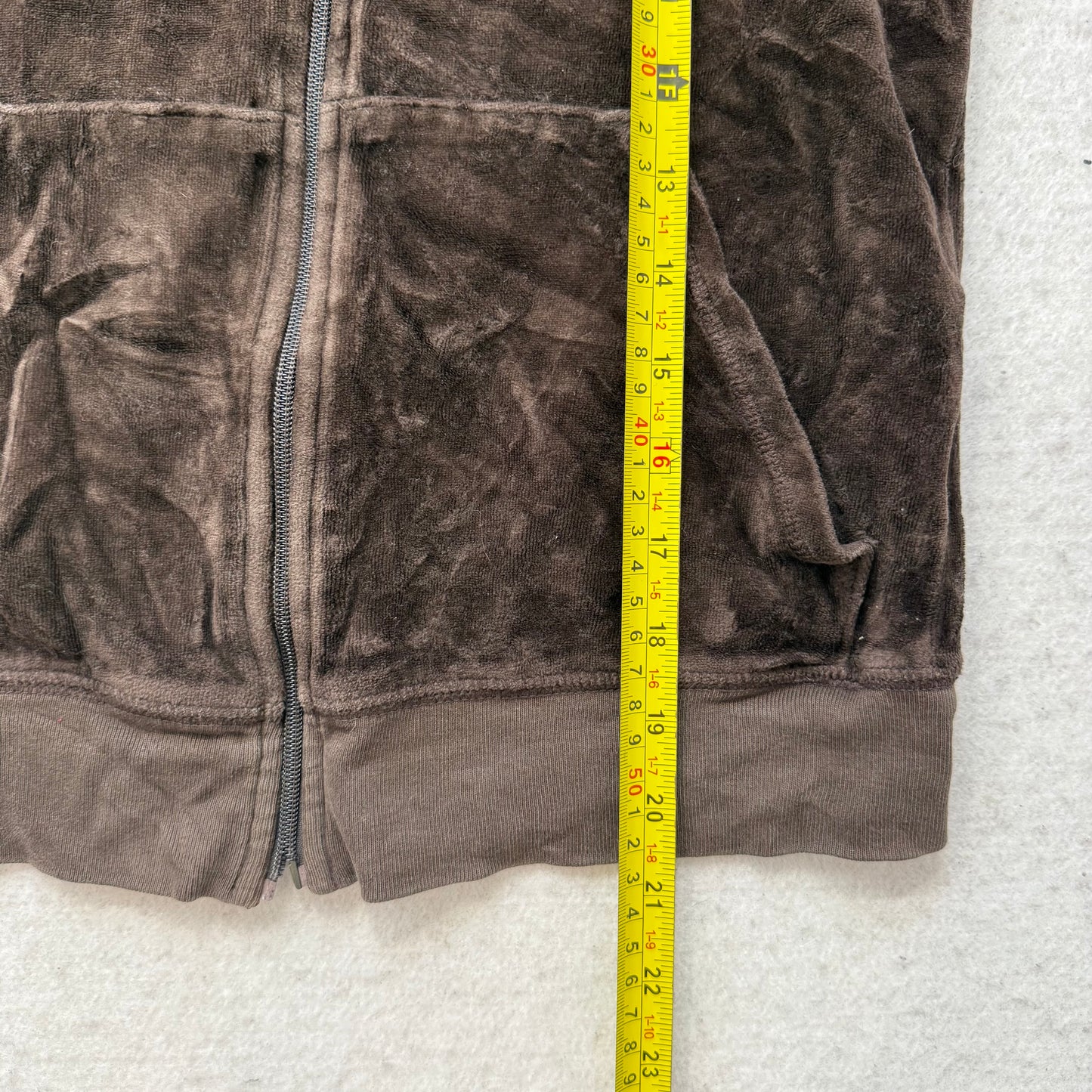 Juicy Couture Women's Brown Velour Full Zip Track Jacket Mock Neck Y2K Size M