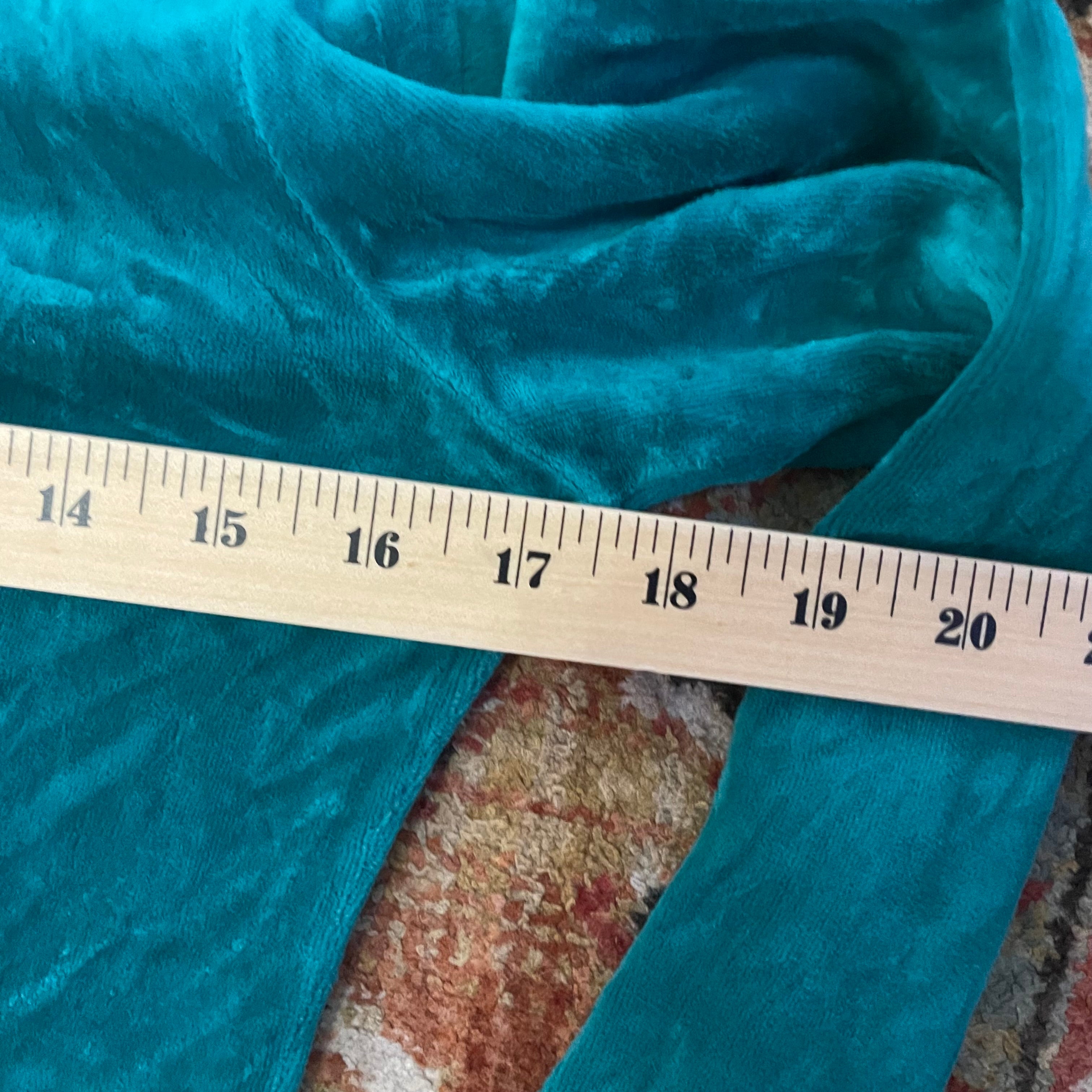 Vintage Juicy Couture Teal Velour Rhinestone Script JC Zip Hoodie Size M
