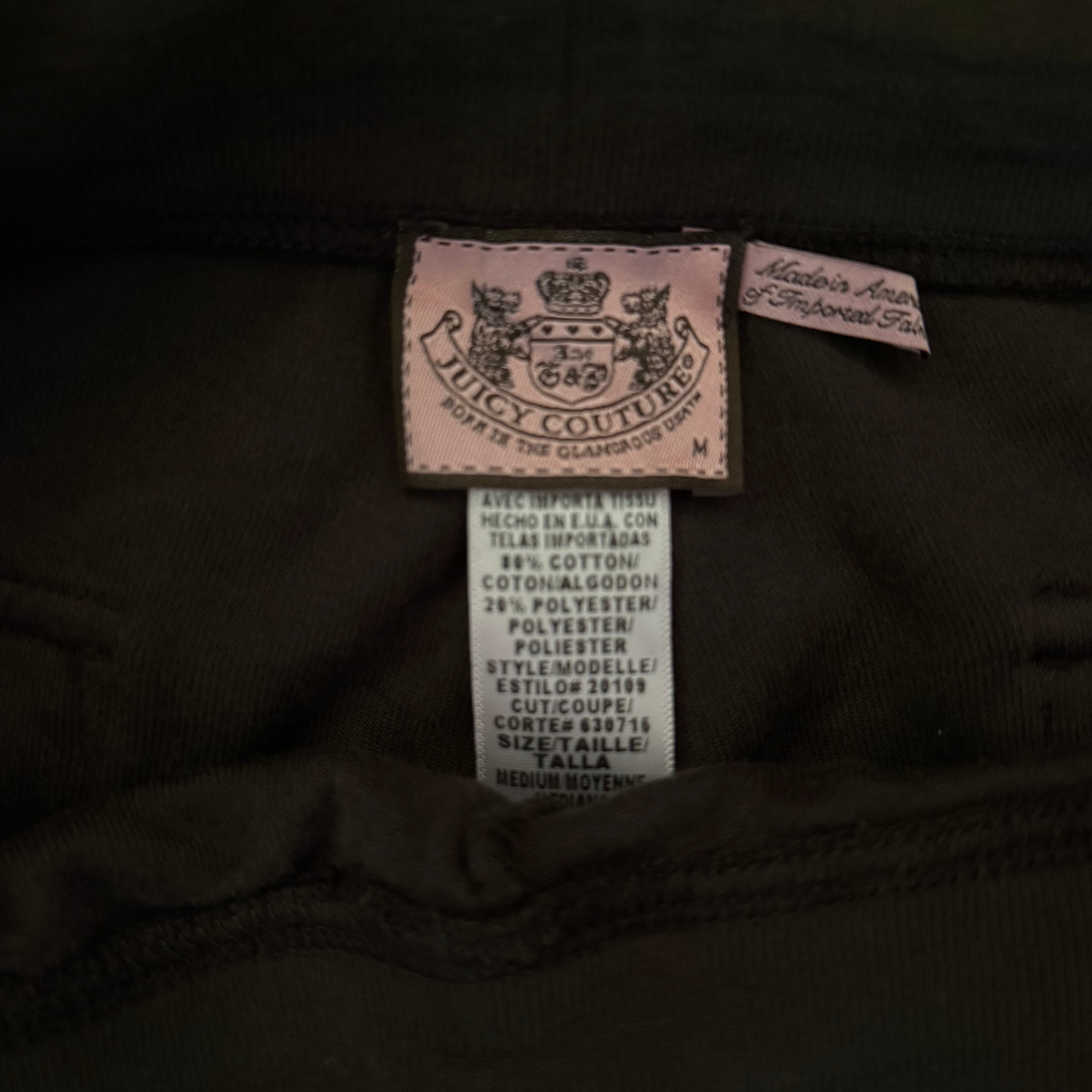Vintage Juicy Couture Brown Velour Flare Pants Snap Pocket Size M