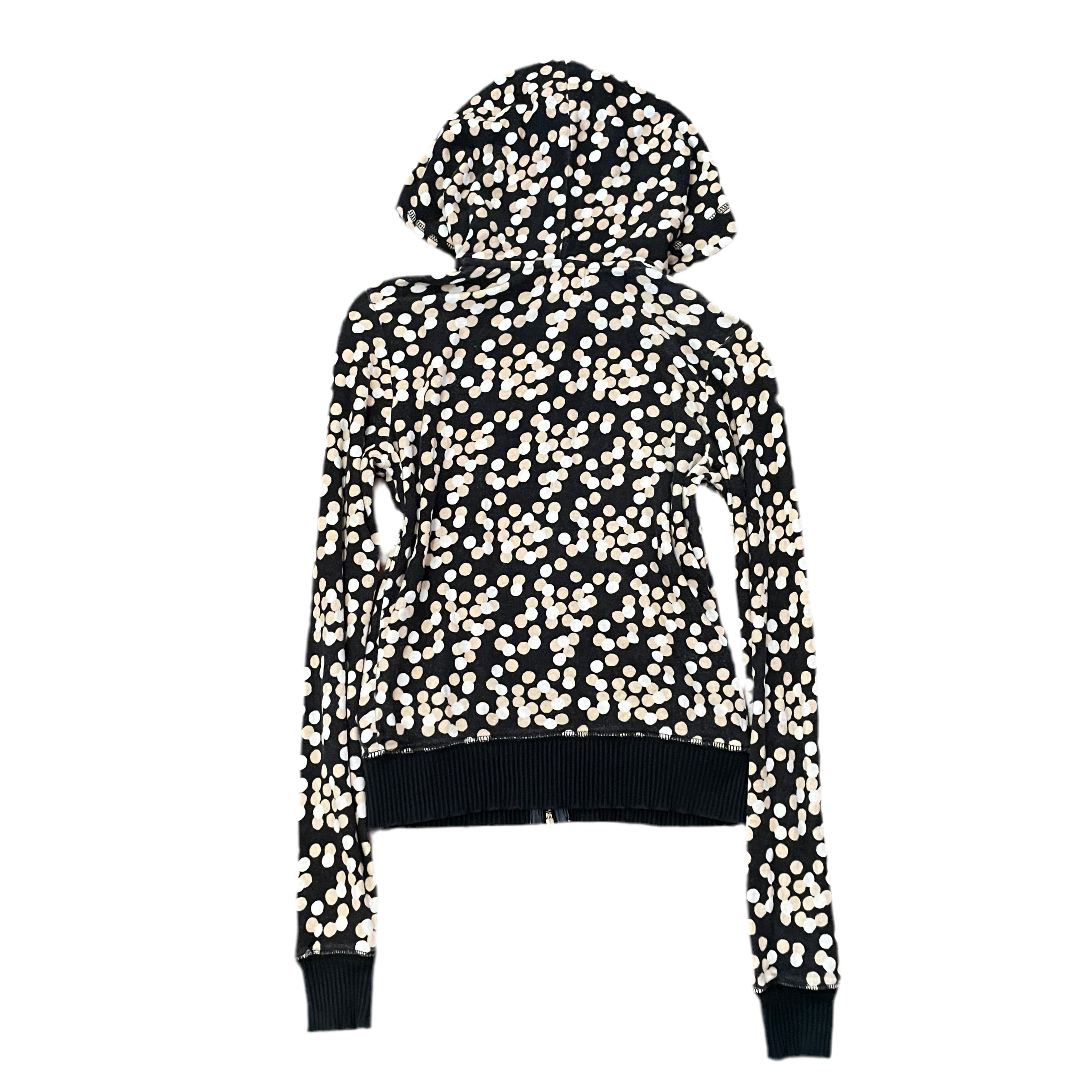 Vintage Juicy Couture Black Polka Dot Zip Hoodie Size S