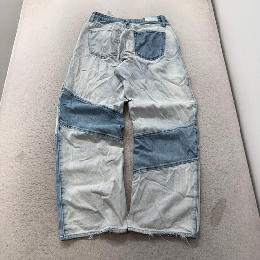 Hollister Ultra High Rise Dad Jeans Women's Patchwork Light Blue Size 7 photo 2