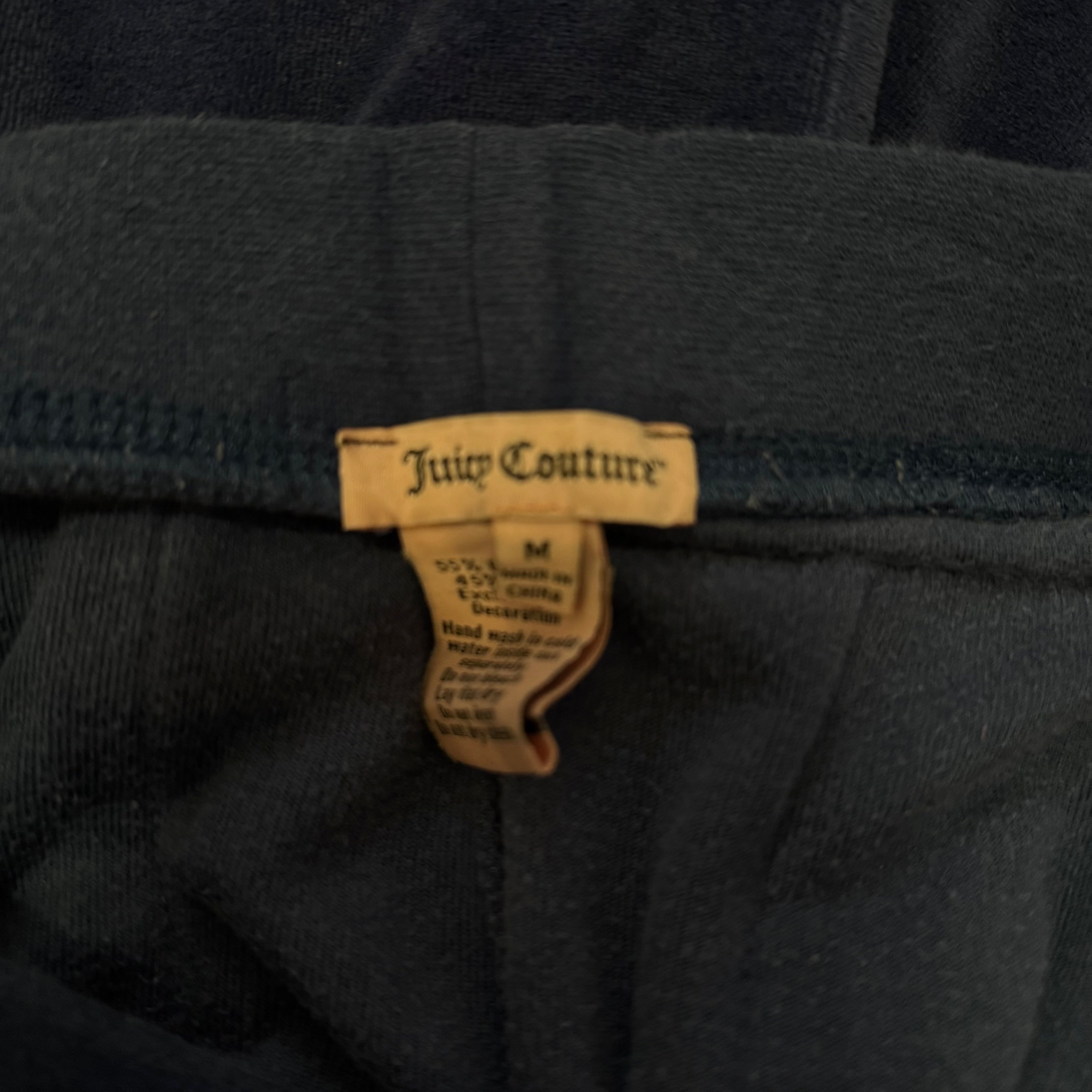 Vintage Juicy Couture Royal Blue Velour Snap Pocket Pants Size M