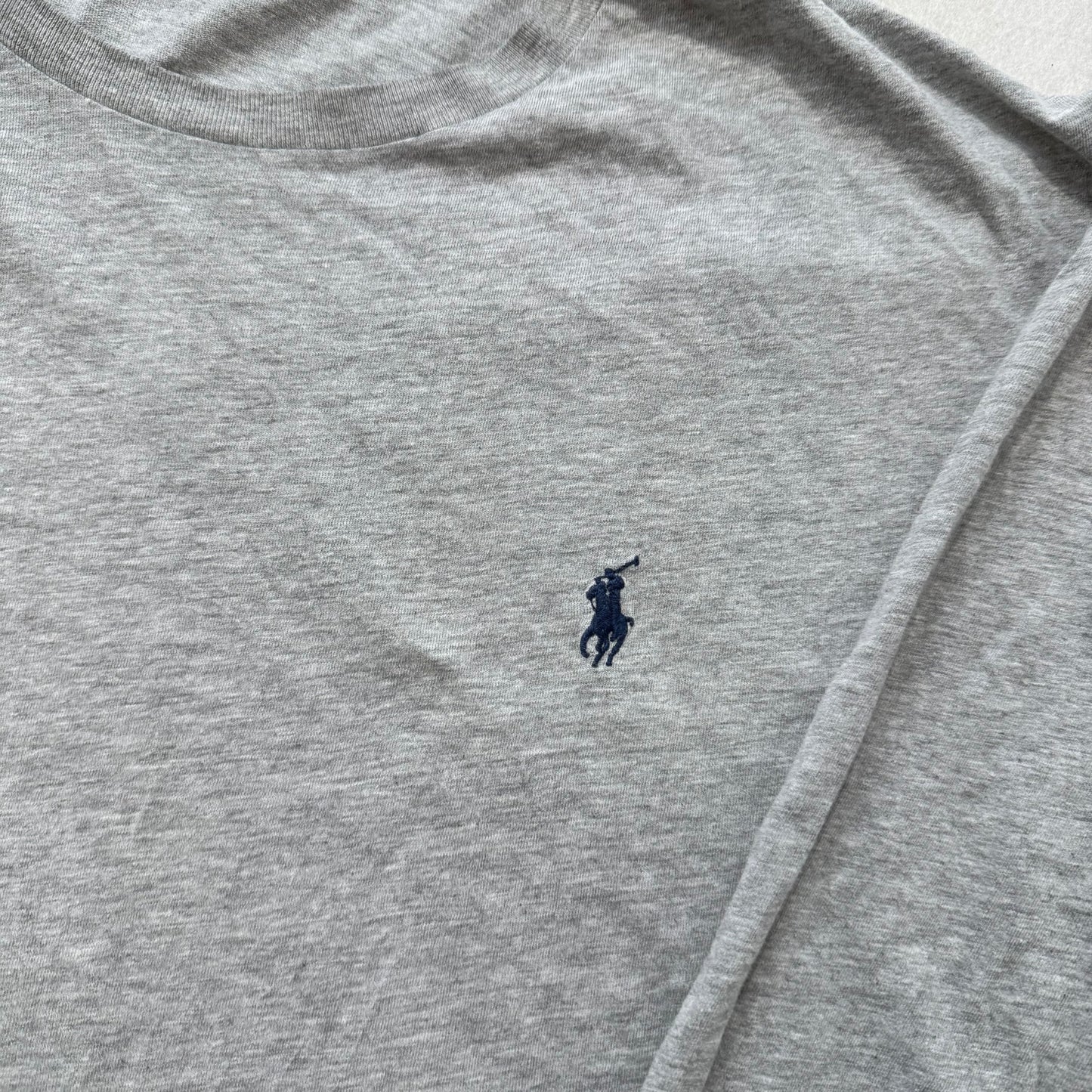 Polo Ralph Lauren Gray Long Sleeve Crewneck Tee Embroidered Logo XL