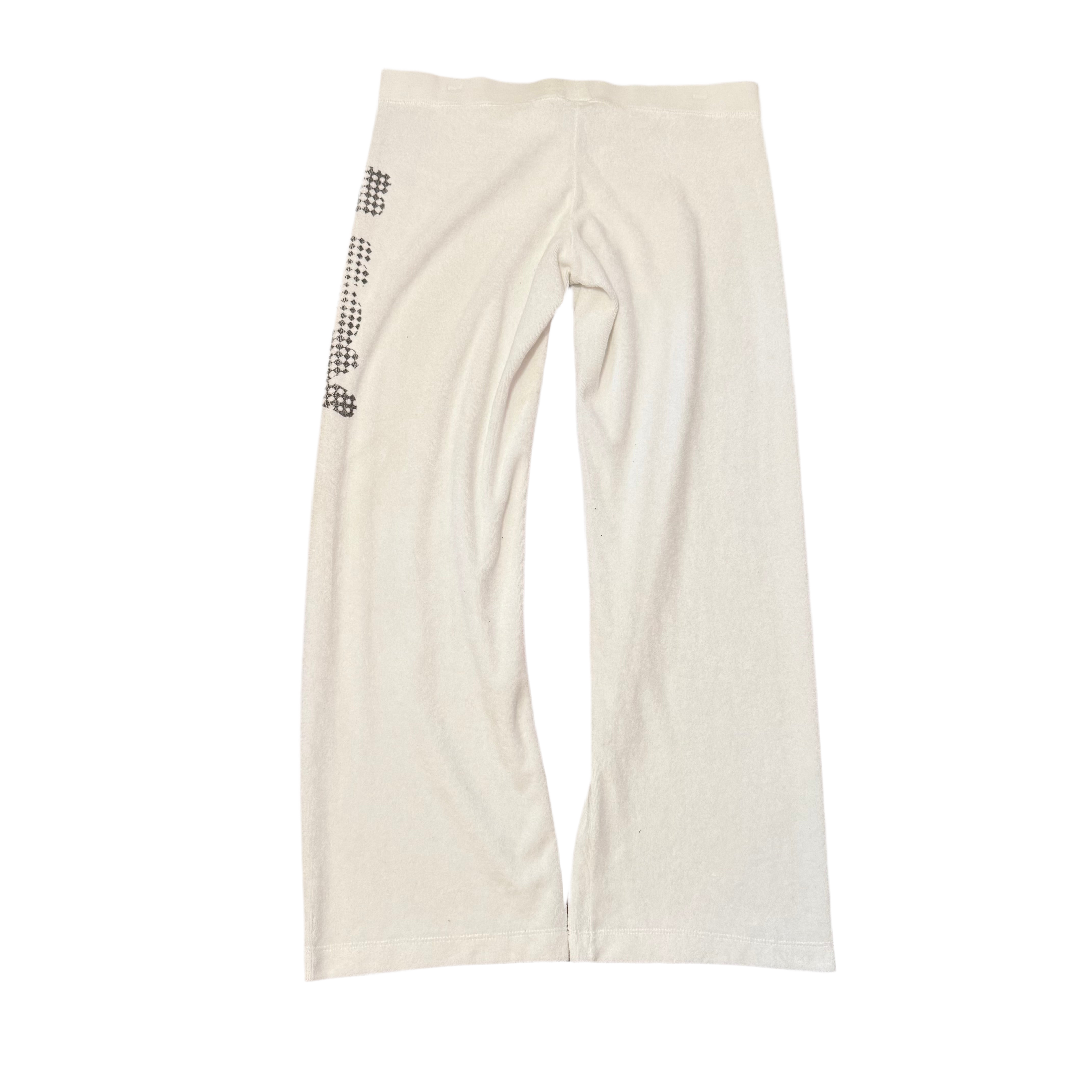 Vintage Juicy Couture White Terry Cloth Wide Leg Pants Size M