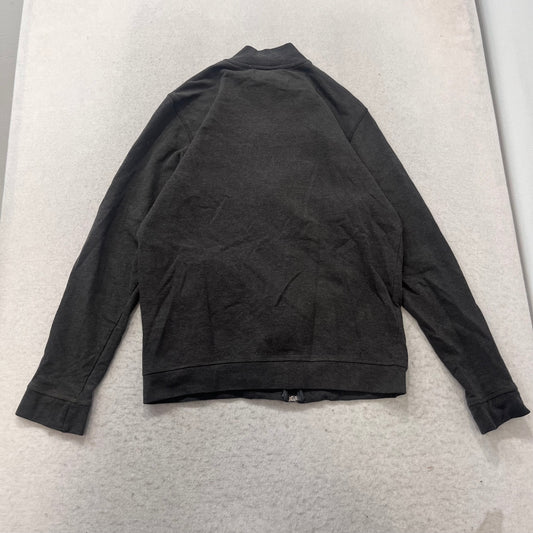 Kappa Men's Charcoal Gray Fleece Zip-Up Track Jacket Long Sleeve Pockets Size M