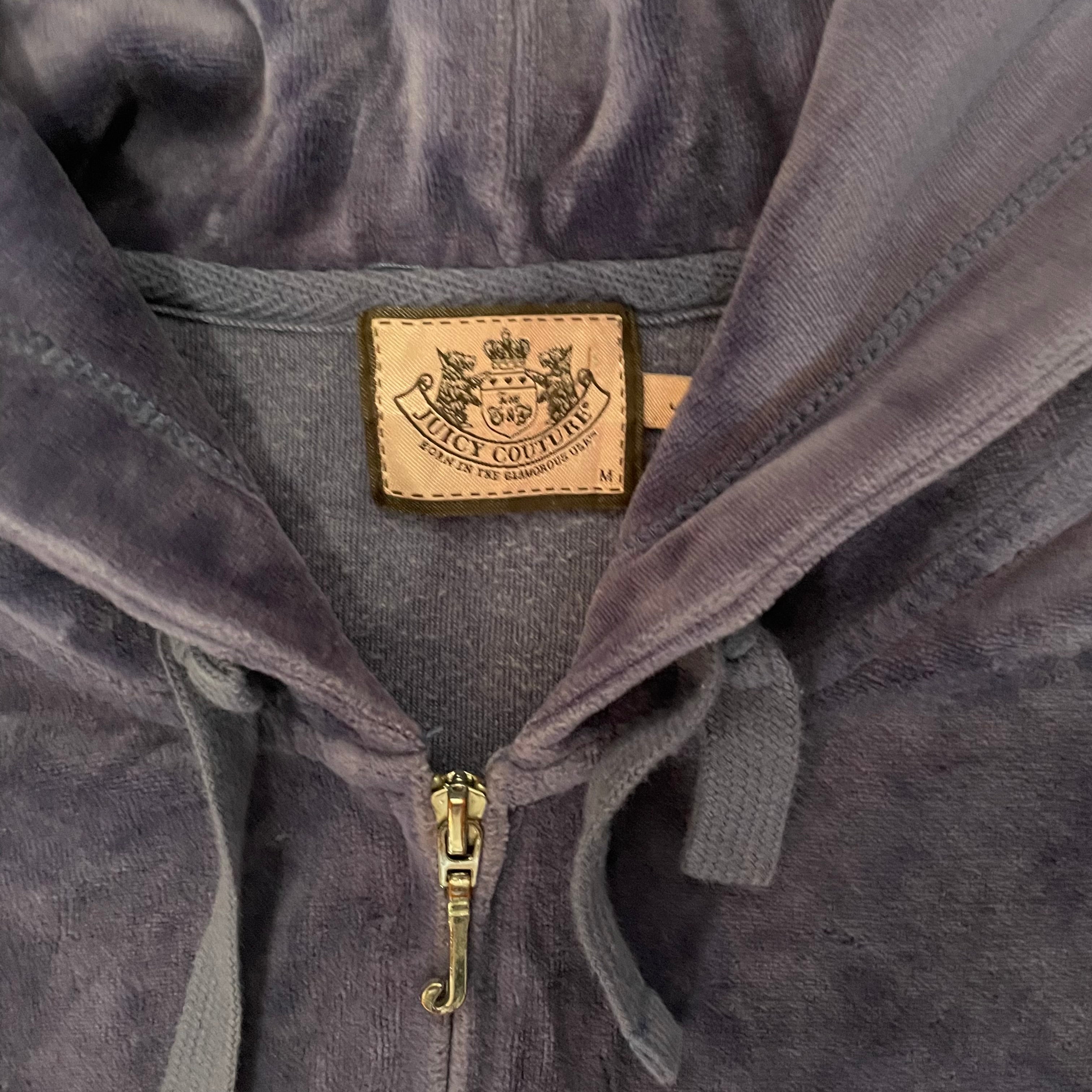 Vintage Juicy Couture Purple Velour Zip Hoodie Size M