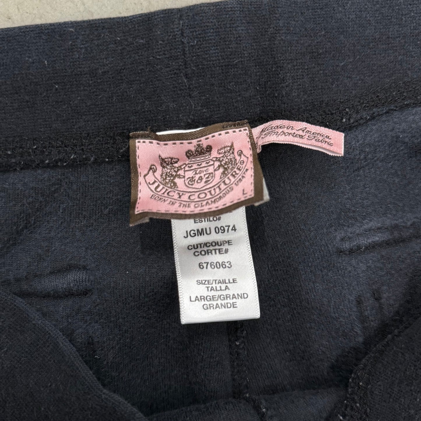 Black VINTAGE Velour Juicy Couture Flared Pants w/ Back Pockets SIZE L