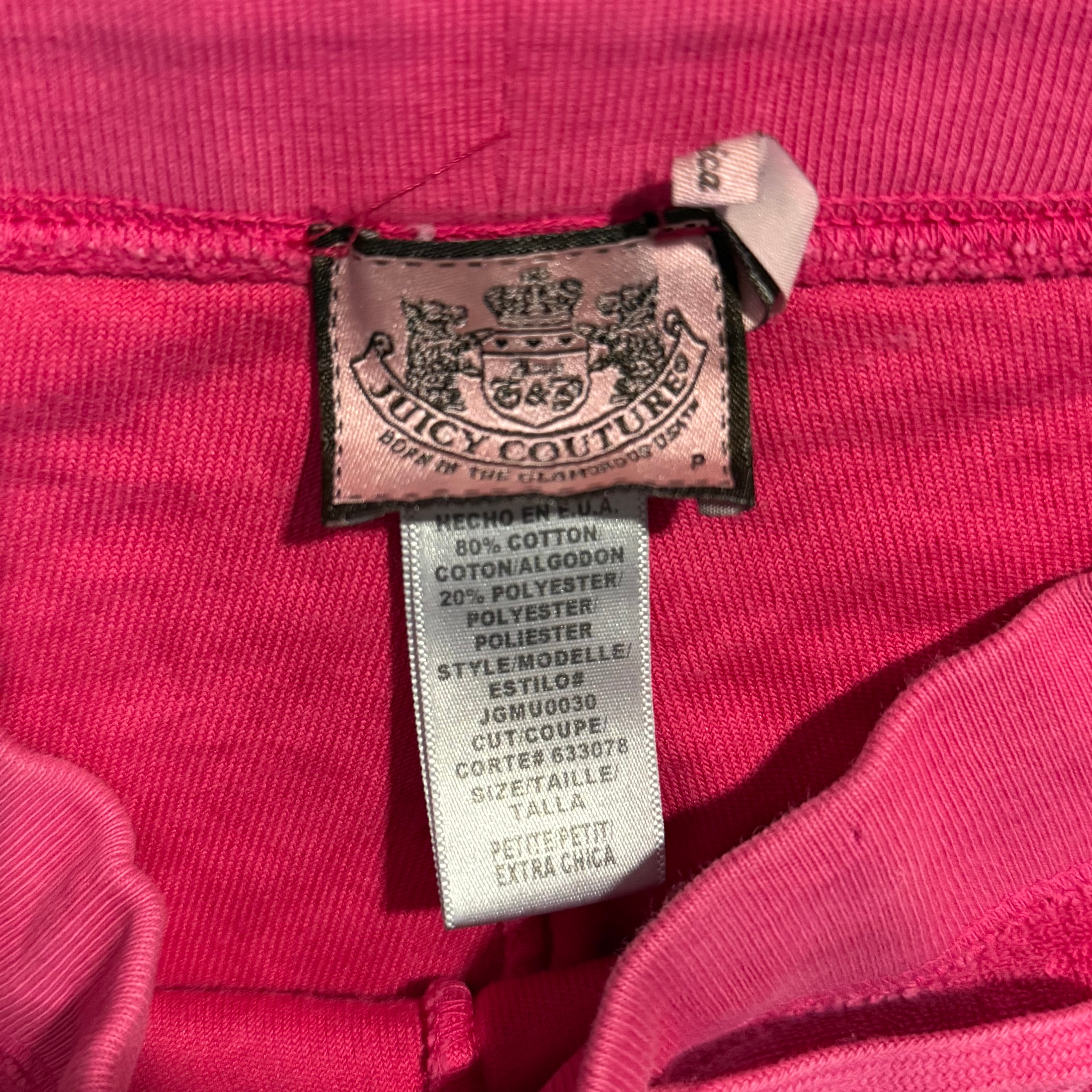 Vintage Juicy Couture Hot Pink Terry Cloth Flared Pants Size P