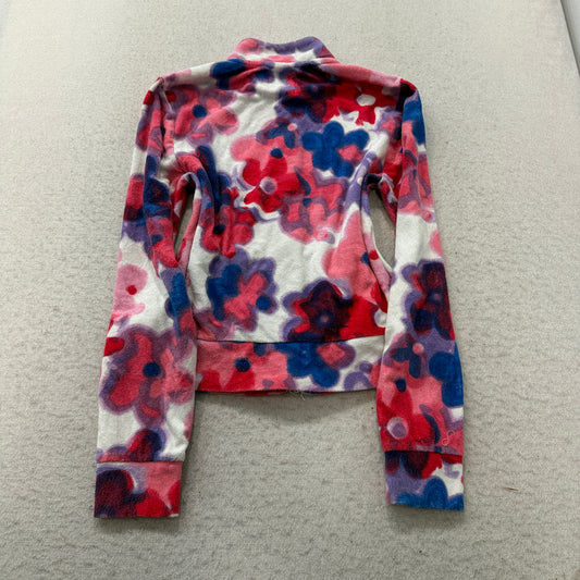 Juicy Couture Women's Multicolor Floral Print Velour Zip-Up Track Jacket Size M