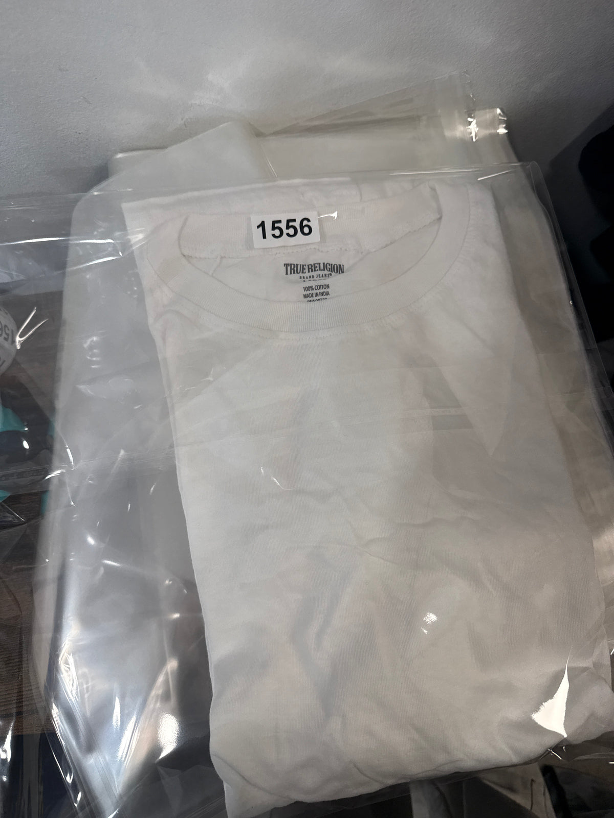 True Religion Silver Foil Logo Crew Neck T-Shirt White Size L photo 8
