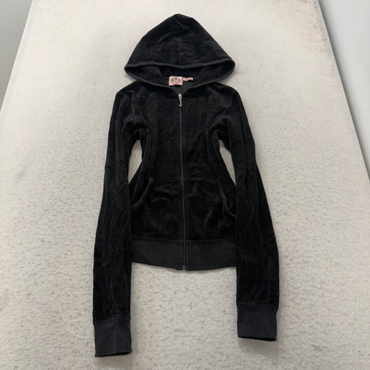 Juicy Couture Scottie Dogs Women's Black Velour Tracksuit Set Hoodie & Pant - M