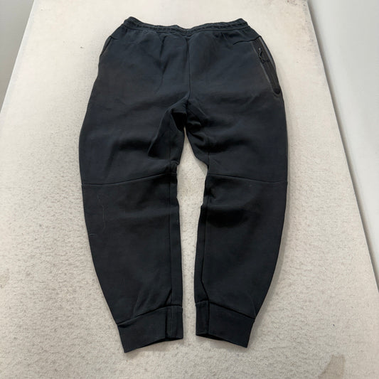 Nike Men's Black Fleece Sweatpants Drawstring Pockets Distressed Washed Size L