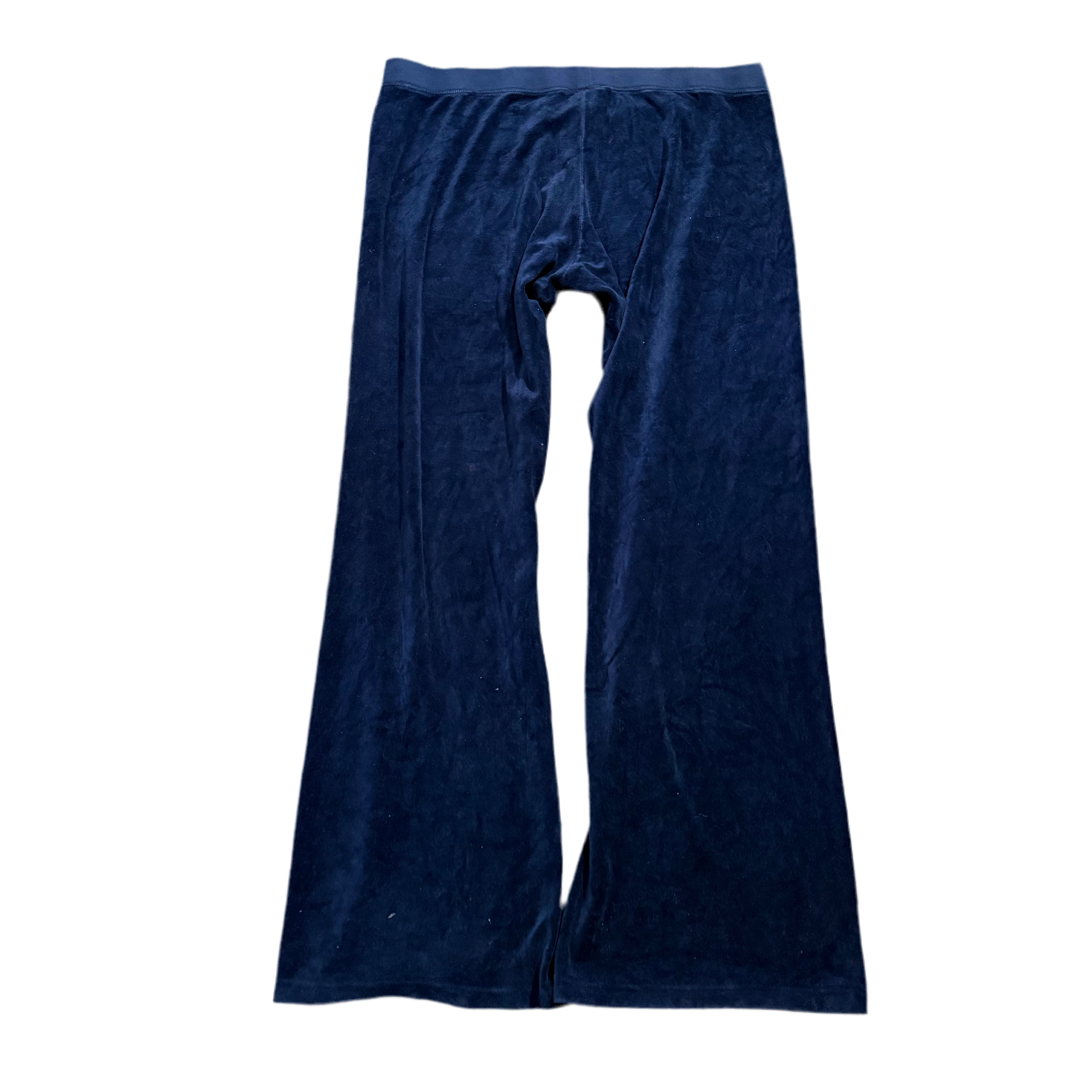 Vintage Juicy Couture Navy Velour Flared Pants Size XL