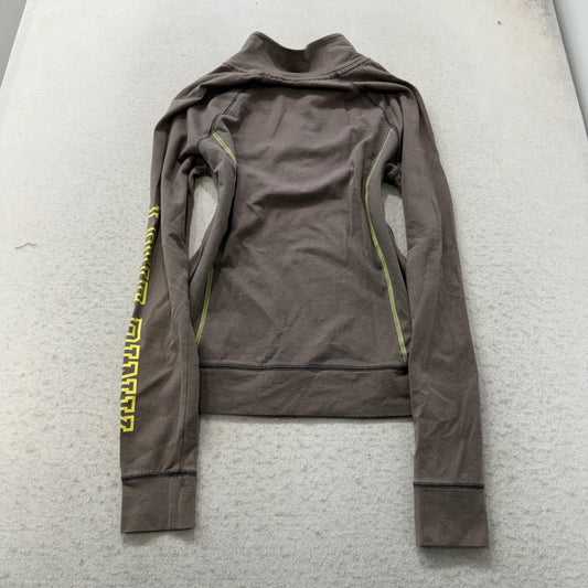 Victoria's Secret PINK Women's Brown Quarter-Zip Pullover Yoga Shirt Logo Size M