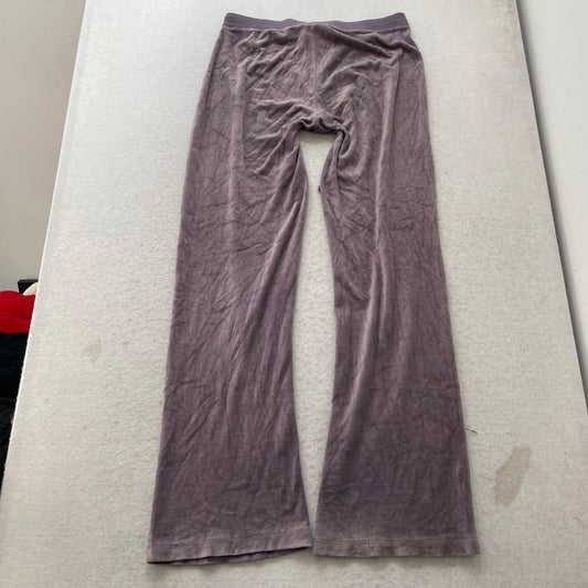 Juicy Couture Womens Dusty Purple Velour Flared Leg Track Pant Drawstring Size M