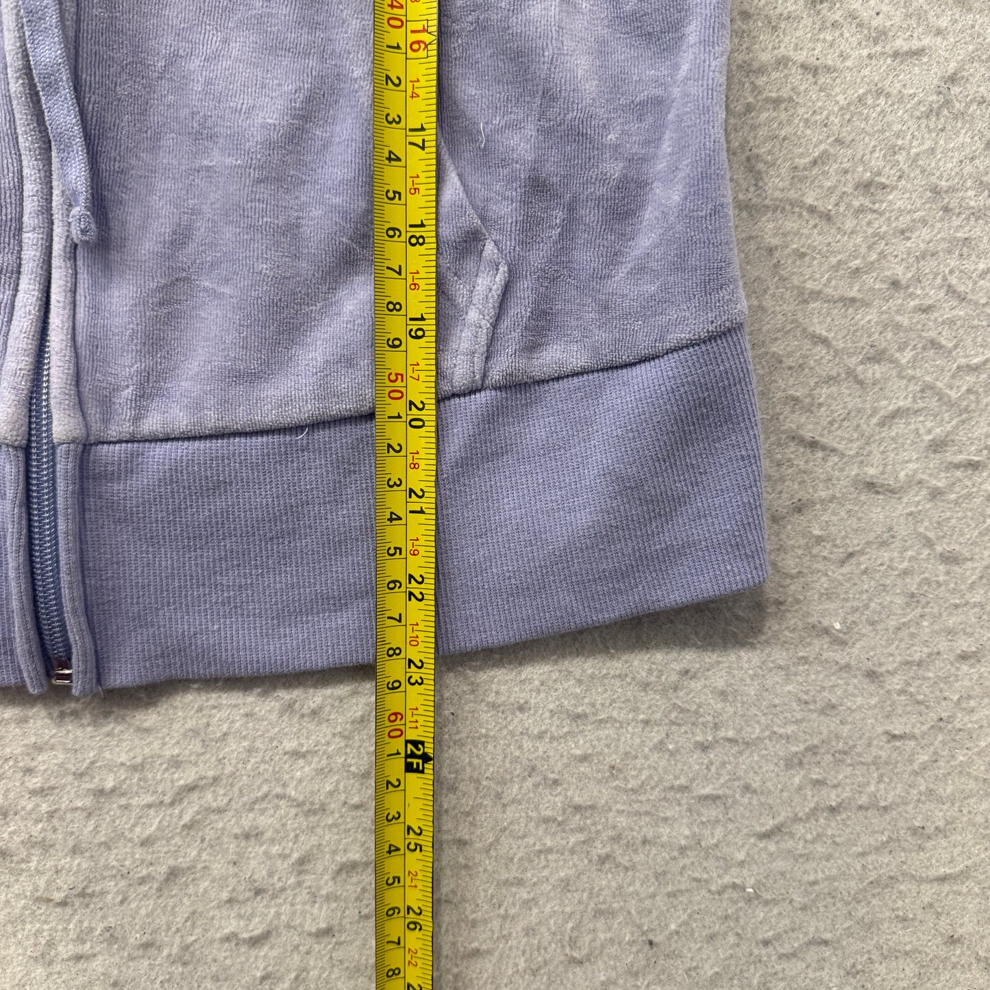 Vintage Juicy Couture Womens Lavender Velour Zip-Up Hoodie Butterfly Graphic - S