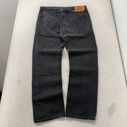 Levis 501 Black Button Fly Jeans Size 36x30 photo 2