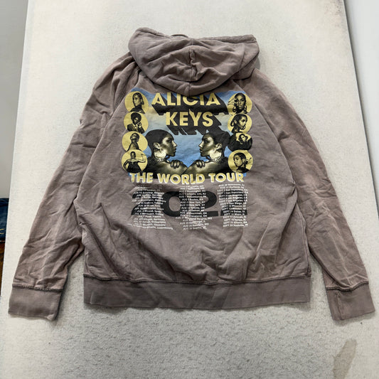 Lane Seven Alicia Keys The World Tour Women's Grey Pullover Hoodie Y2K Size XL
