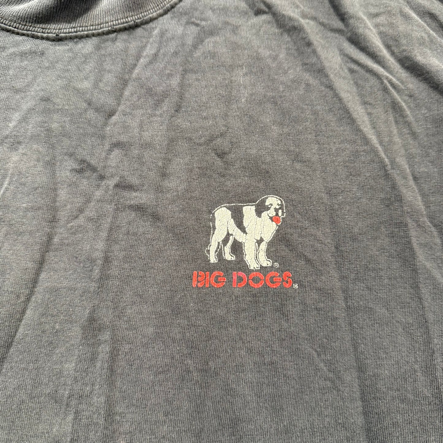 Big Dogs Men's Black Cotton T-Shirt Short Sleeves Biker Dog Graphic Tee Size L