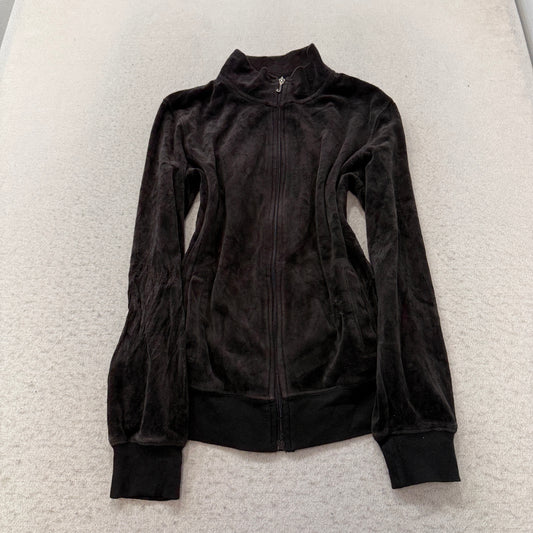Vintage Juicy Couture Choose Juicy Women's Black Velour Tracksuit Set Size L