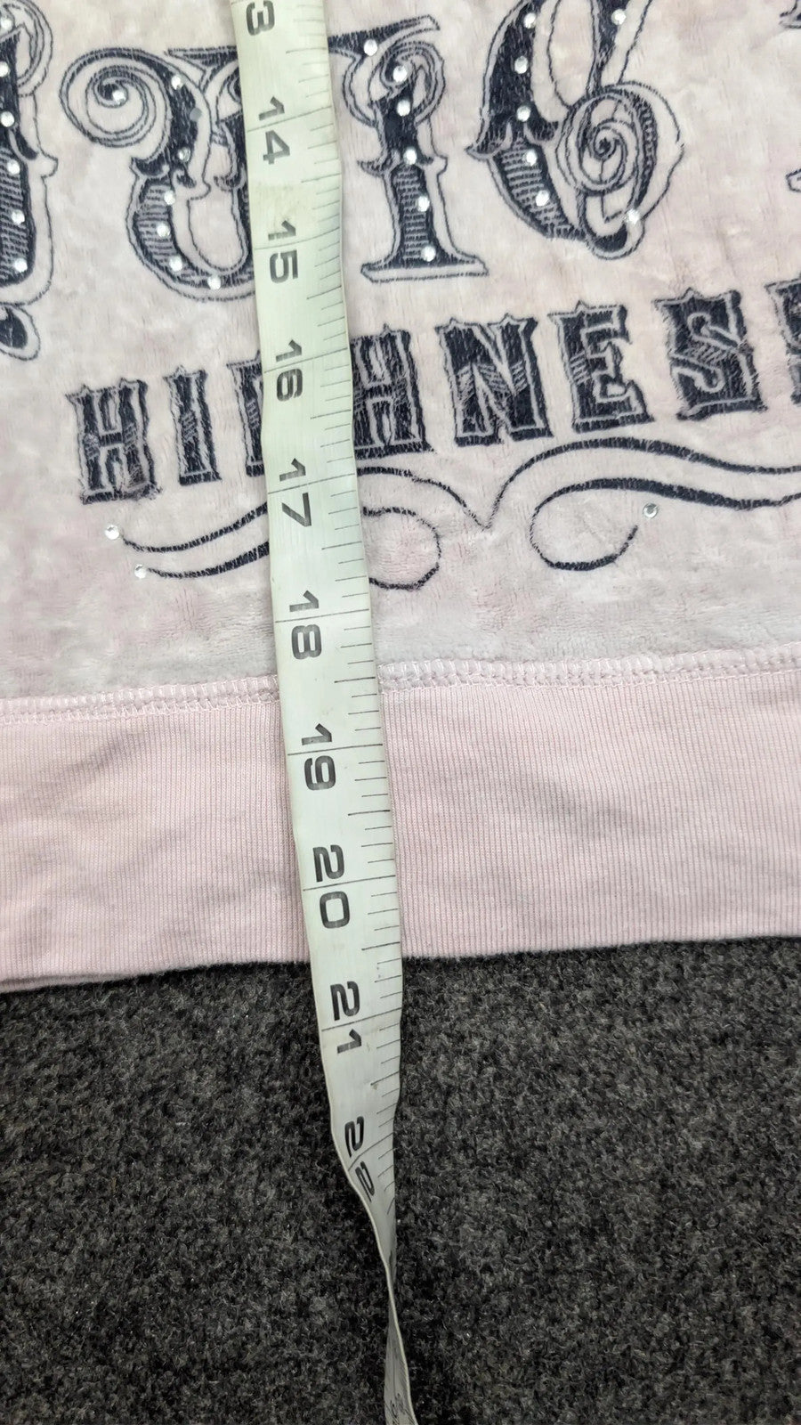 Vintage Juicy Couture Top Y2K Juicy Highness Rare Graphic Velour Long Sleeve