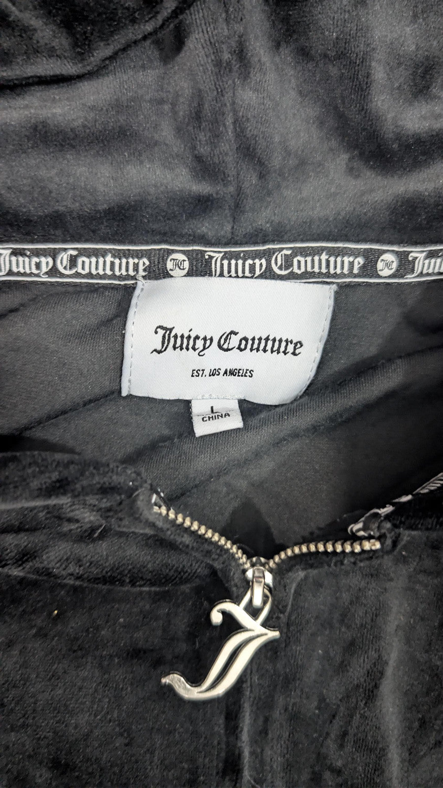 Vintage Juicy Couture Velour Tracksuit Set | Y2K Black Hoodie and Sweatpants (S