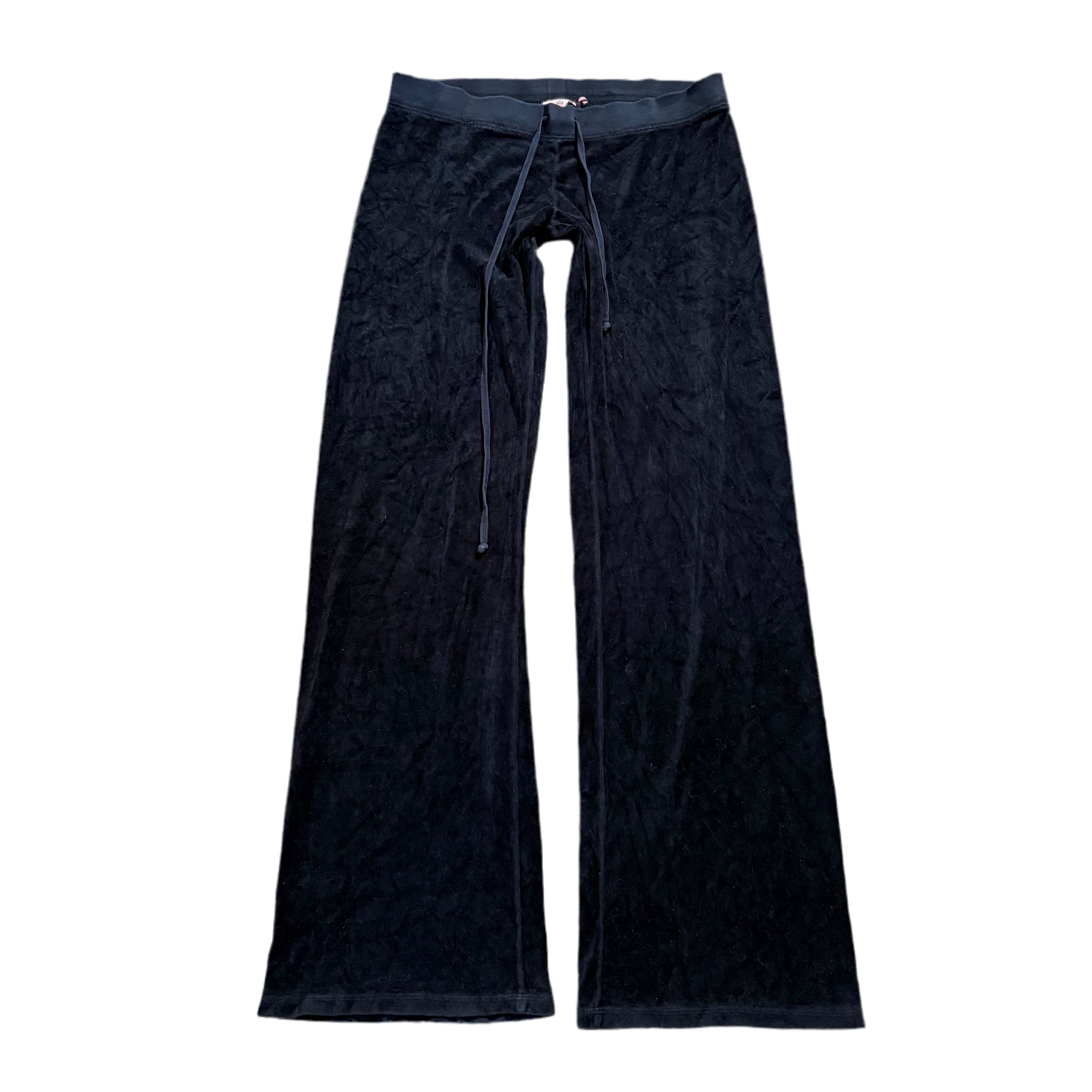 Vintage Juicy Couture Black Velour Flared Pants Size M