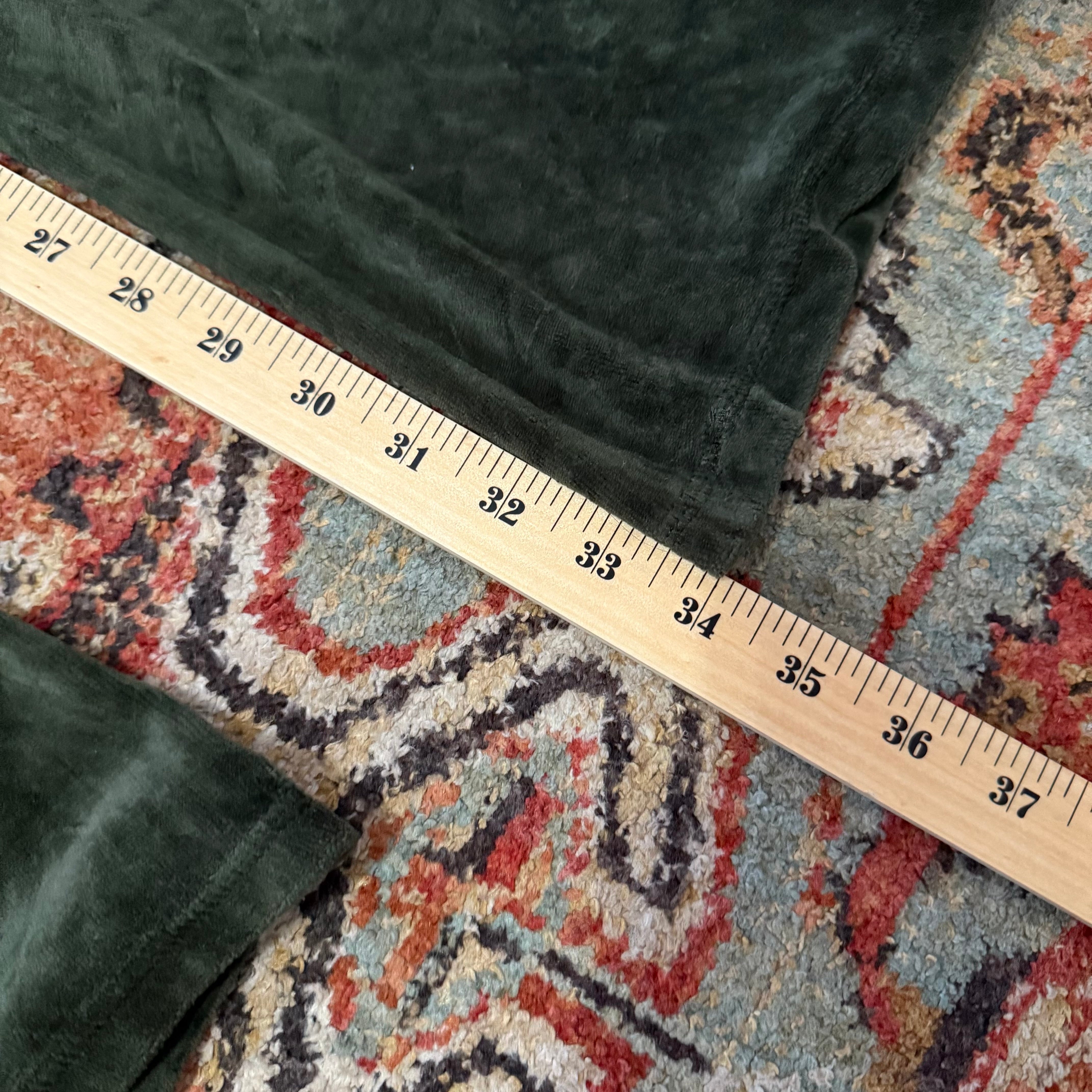 Vintage Juicy Couture Velour Flare Pants Snap Pocket Green Size M