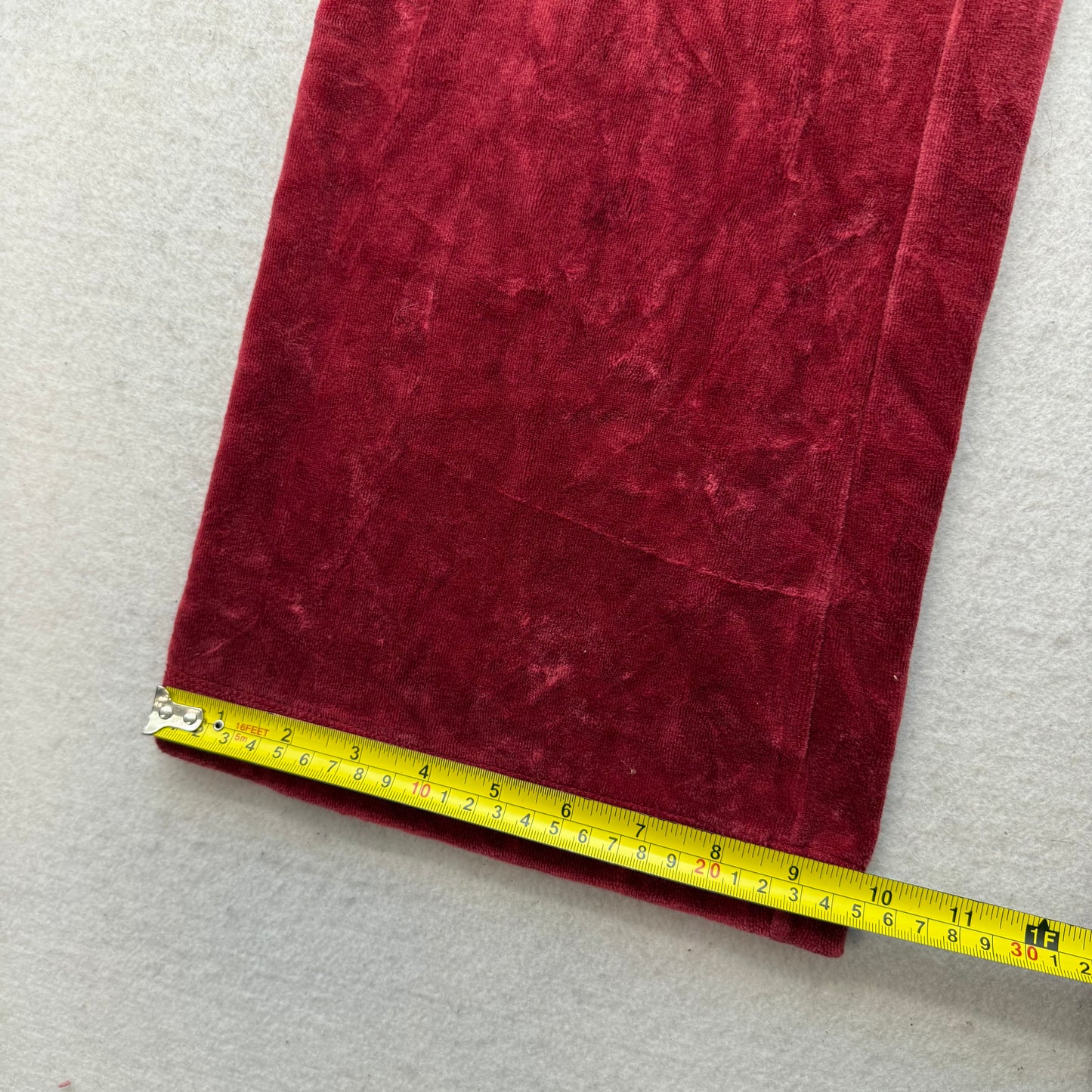 Vintage Juicy Couture Women's Crimson Velour Flared Track Pant Loungewear Size S