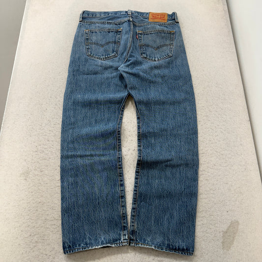 Levis 501 Medium Wash Button Fly Jeans Size 34x30 photo 2