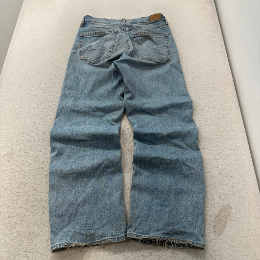 American Eagle Strigid Baggy Jeans Women's Light Wash Blue Wide Leg High Rise Size 2 photo 2