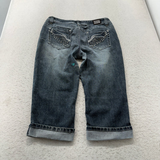 Earl Jean Dark wash blue with fading 72% cotton / 27% polyester / 1% spandex Jeans, size 8P – photo 2 of 8