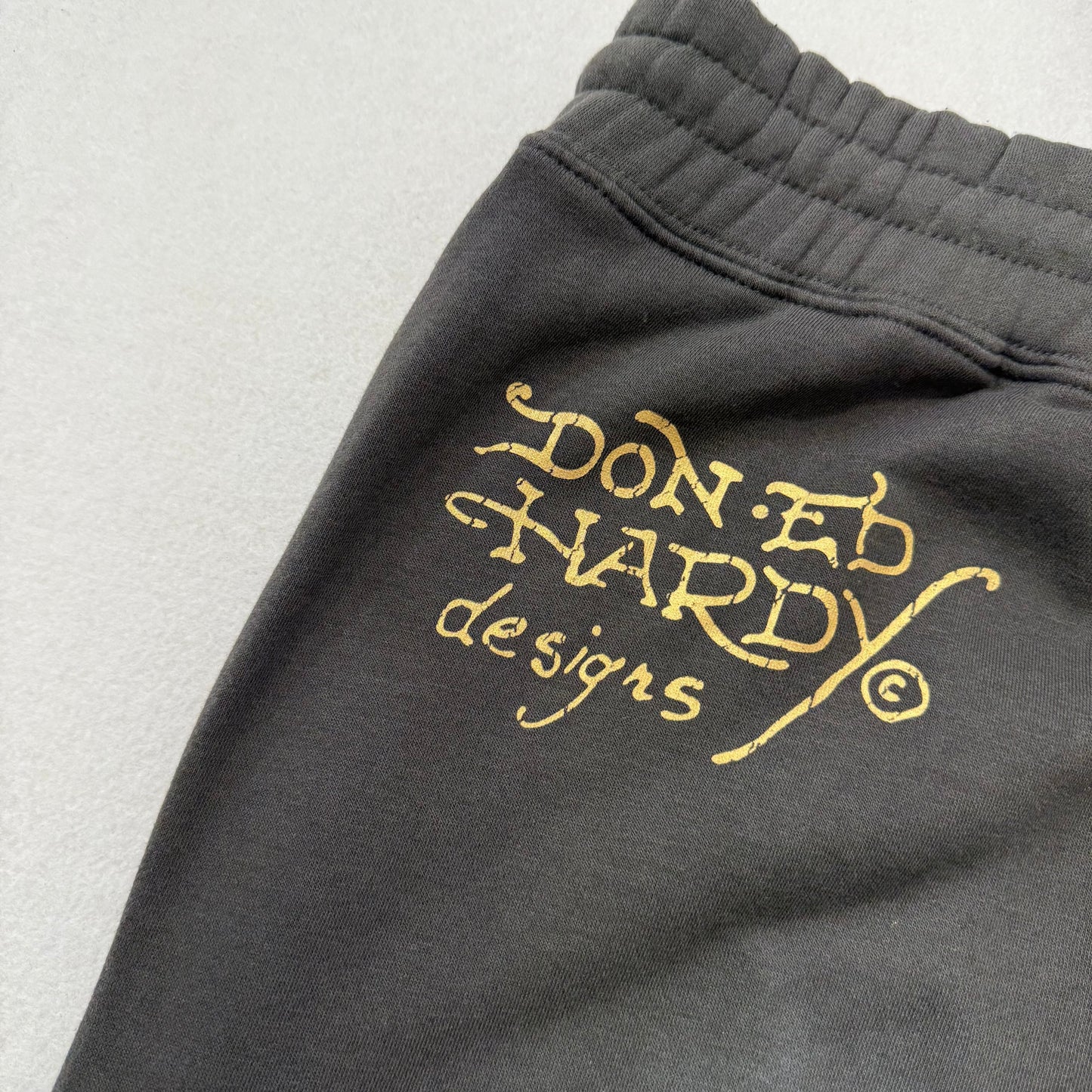 ED HARDY “Flame Reaper” SUNFADED CHARCOAL BAGGY PANTS