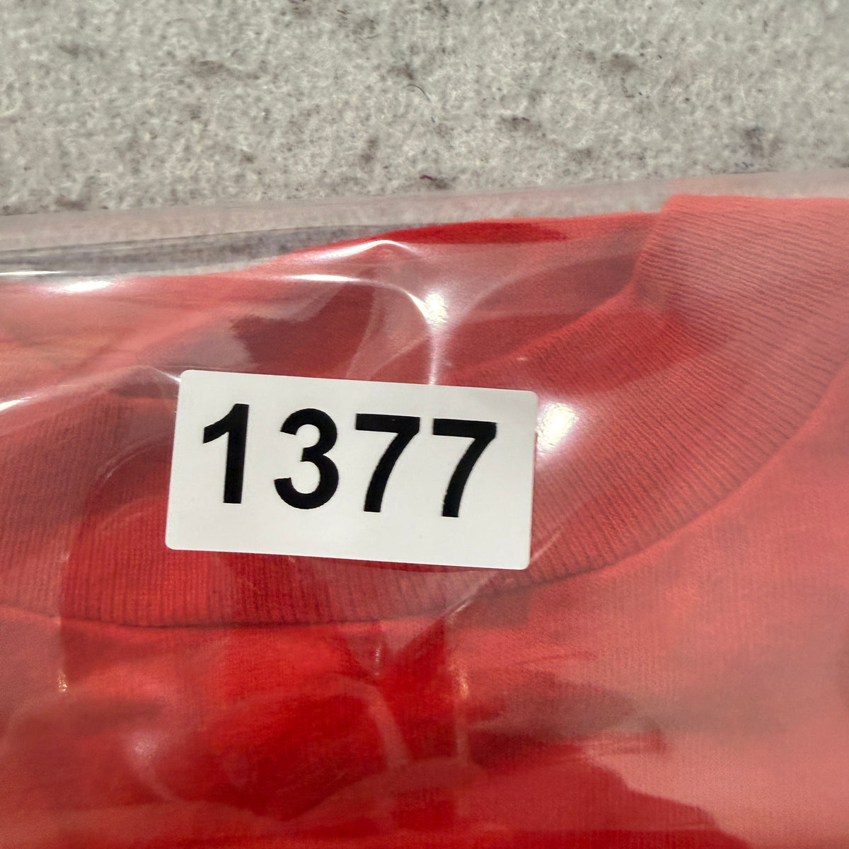 P-40 Warhawk red tee SKU tag 1377
