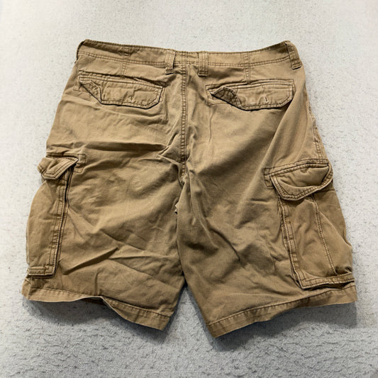 Old Navy Cargo Shorts Men's Khaki Tan Cotton Twill Utility Pockets Size 36 photo 2