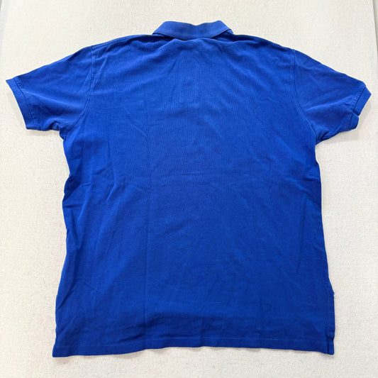 Polo Ralph Lauren Men's Royal Blue Cotton Polo Shirt Short Sleeves Logo Size L