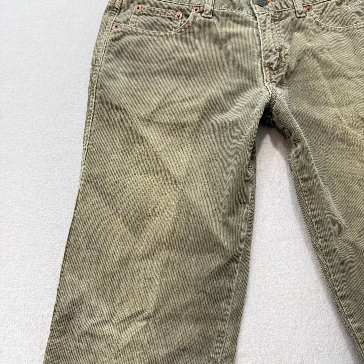Hollister Women's Olive Green Corduroy Bootcut Pants 5-Pocket Design Size 5