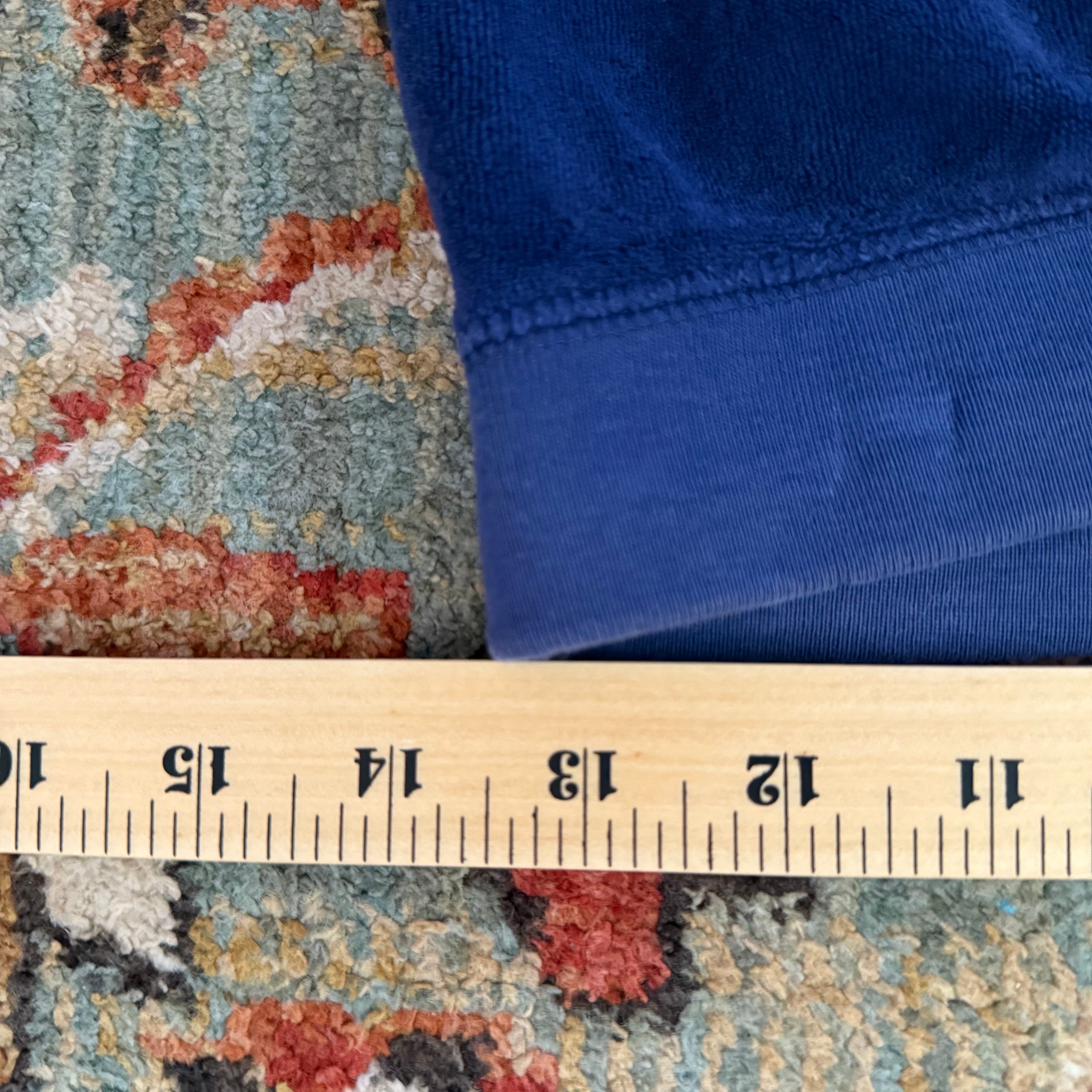 Vintage Juicy Couture Royal Blue Velour Rhinestone Crest Flared Pants Size P
