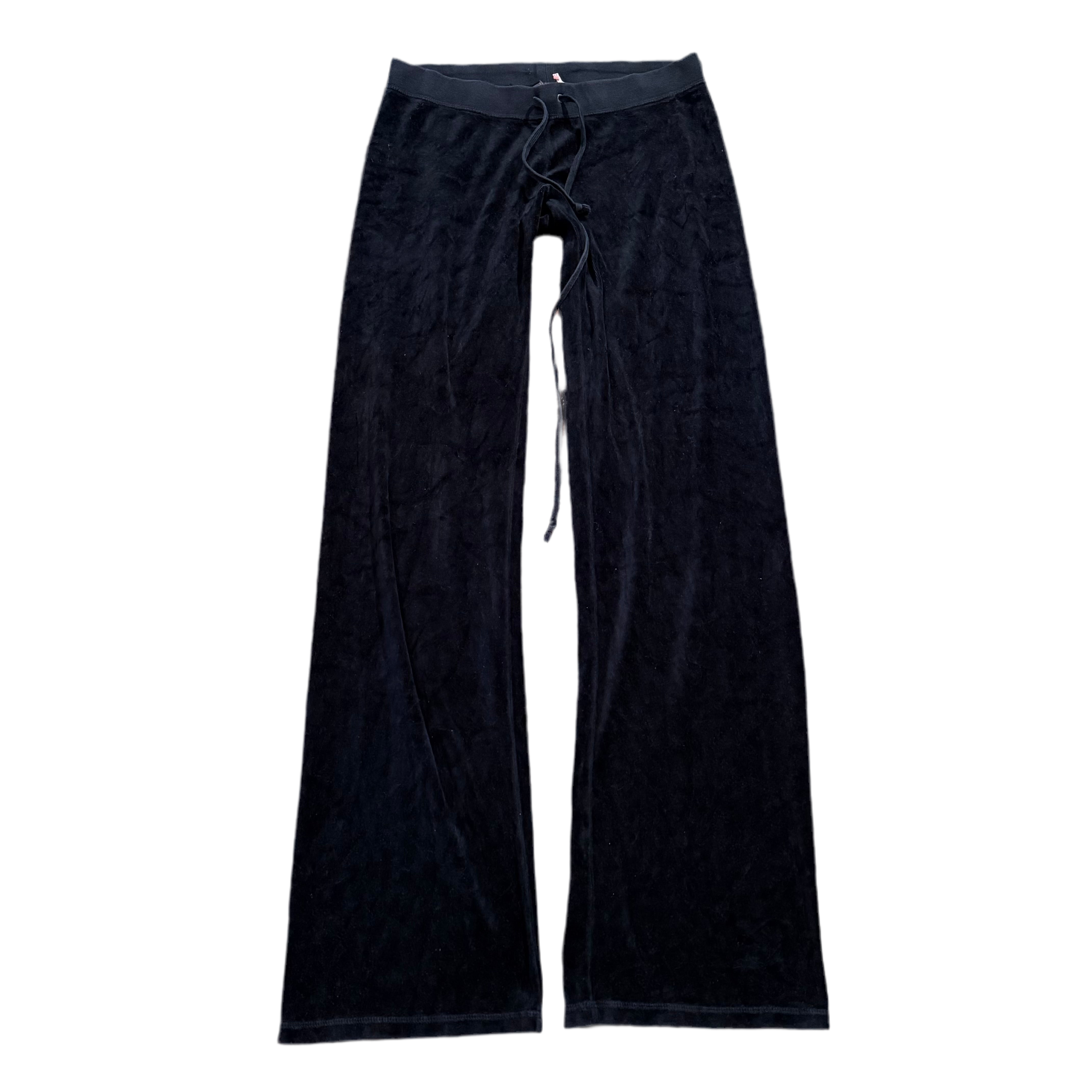 Vintage Juicy Couture Black Velour Flared Pants Size S