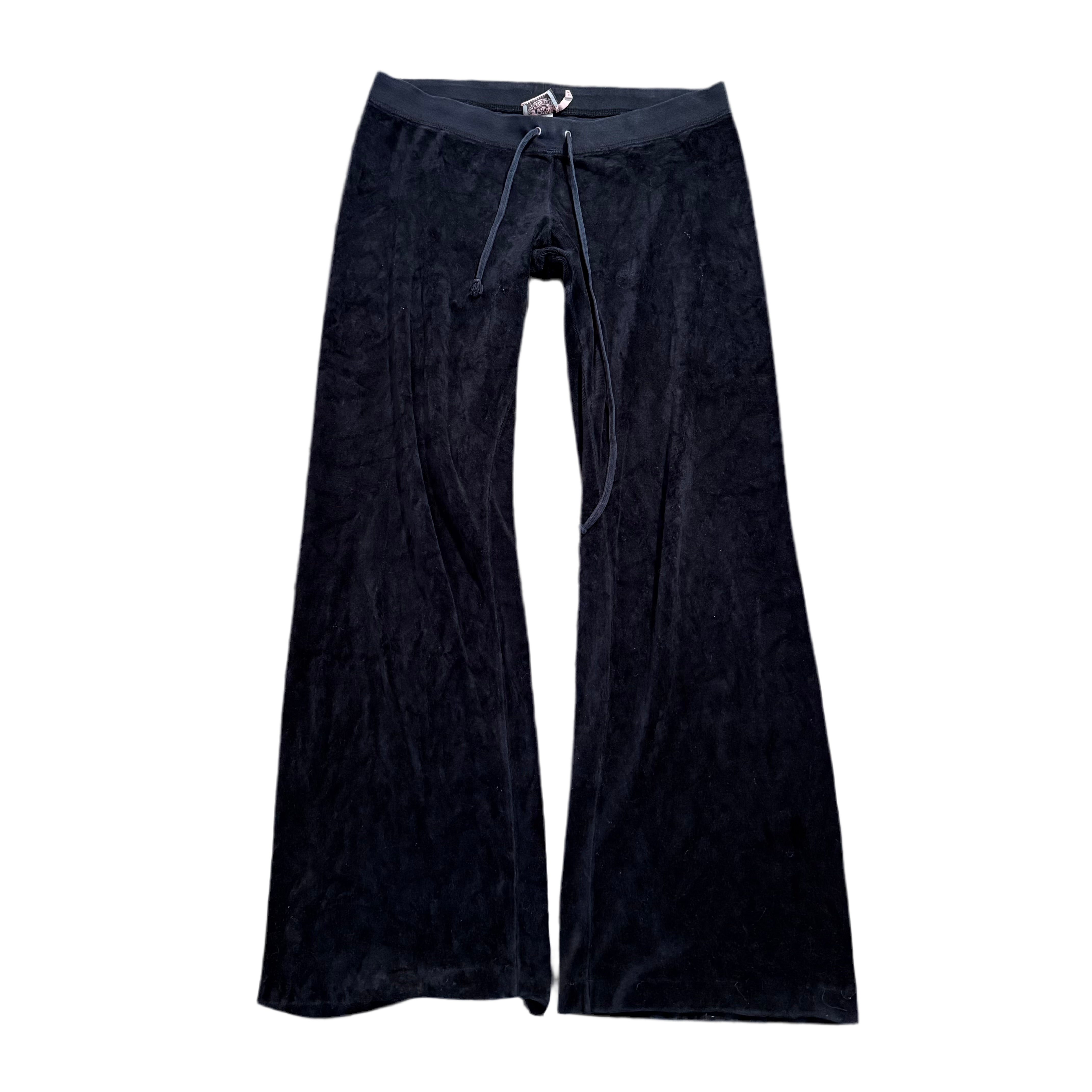 Vintage Juicy Couture Black Velour Flared Pants Size M