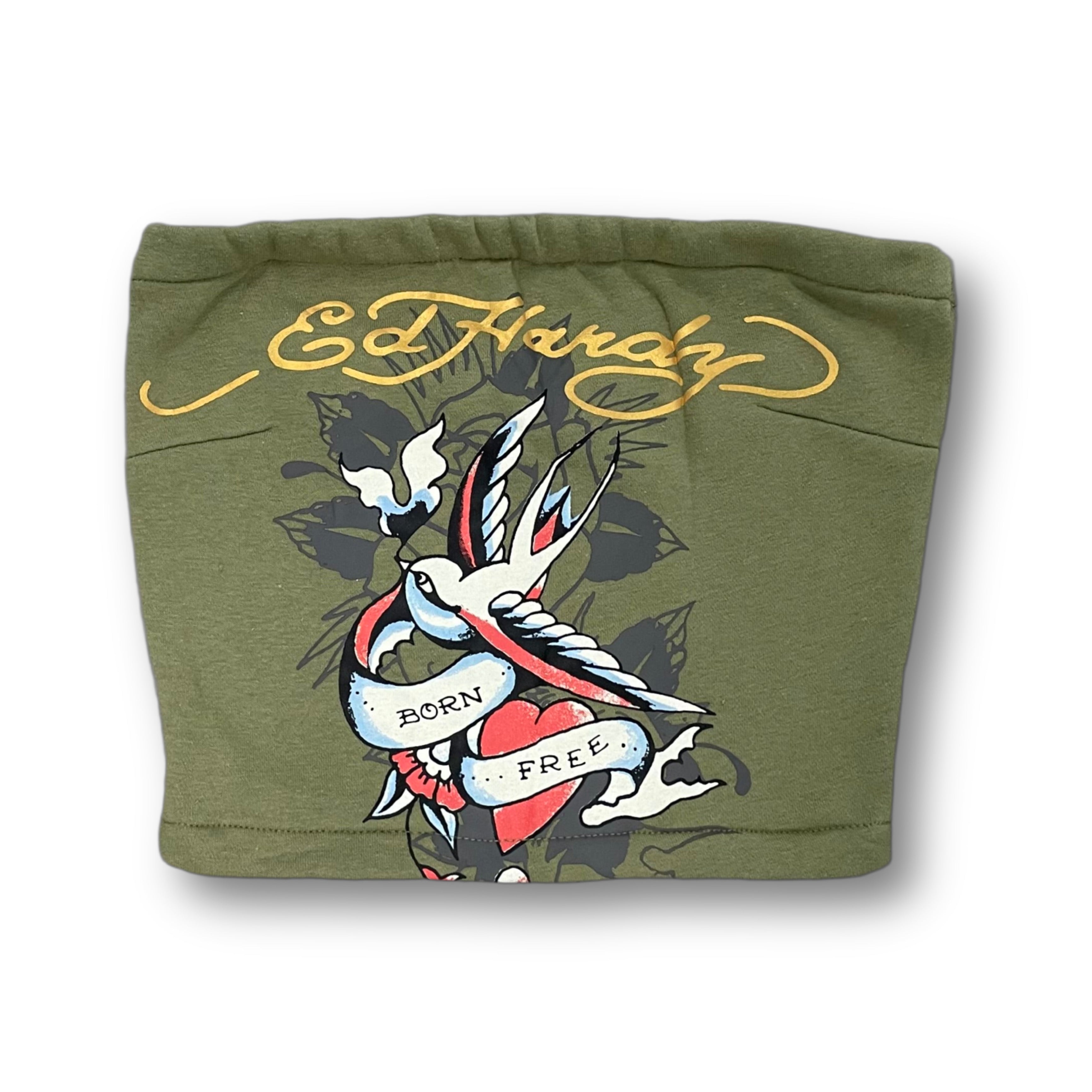 ED HARDY “Free Bird” SAGE TUBE TOP